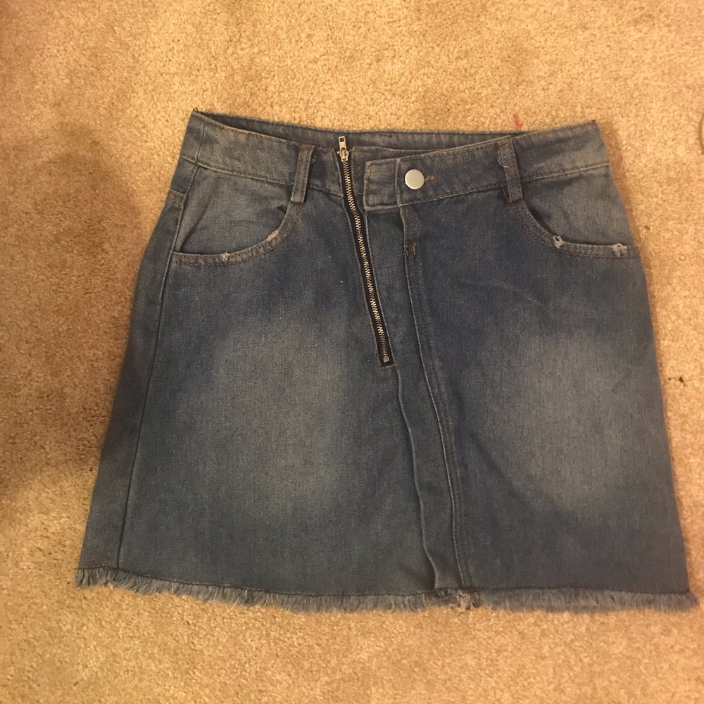 Jean Skirt with Zipper
